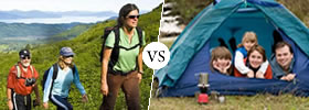 Hiking vs Camping