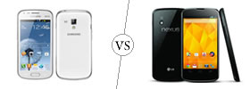 Samsung Galaxy S Duos vs Nexus 4 Samsung Galaxy S Duos vs Nexus 4