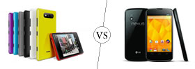 Nokia Lumia 820 vs Nexus 4 Nokia Lumia 820 vs Nexus 4