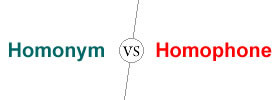 Homonym vs Homophone