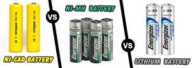 NiCad vs NiMH vs Lithium battery
