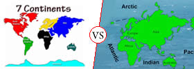 Continent vs Ocean