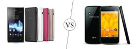 Sony Xperia J vs Nexus 4