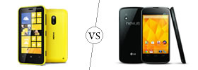 Nokia Lumia 620 vs LG Nexus 4