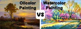 Oil Painting vs Watercolor Painting