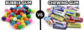 Bubble Gum vs Chewing Gum